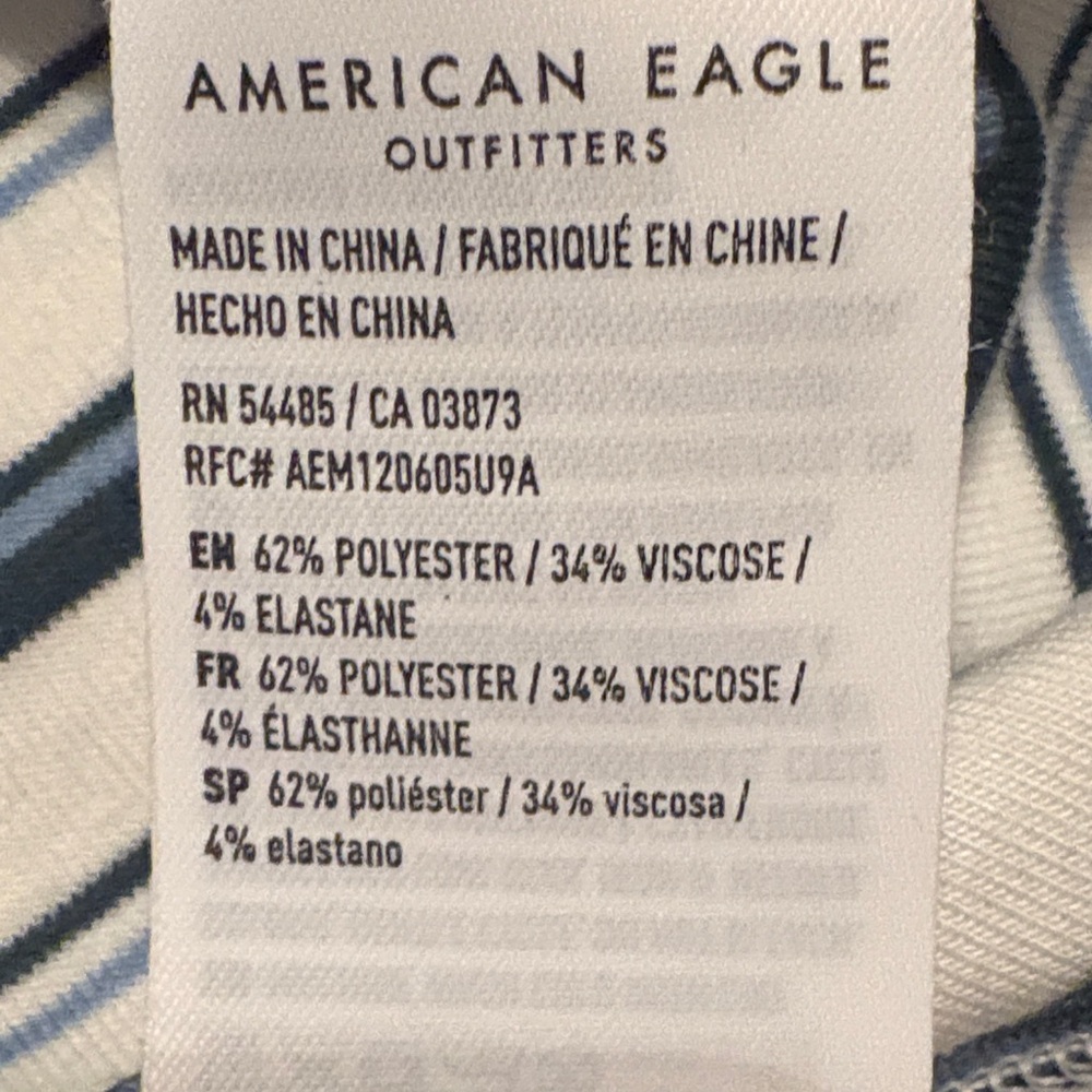 American eagle Striped Long Sleeve Button-Up Top. Medium - Picture 5 of 7